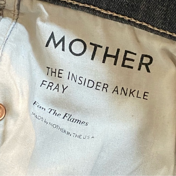 Mother gray black fan the flames insider ankle frey high waisted flare crop jean - Picture 12 of 16